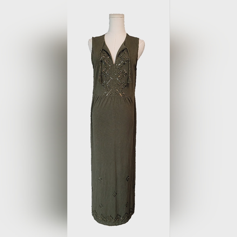 J.‎ Jill Olive Embellished Maxi Dress Never Worn